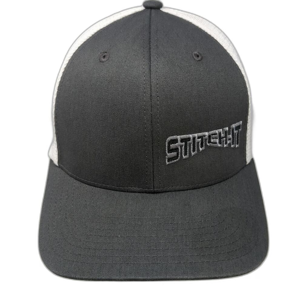 Yupoong Trucker Hat Gray One Size Snapback Mesh Stitch-It Flexfit 110 Logo
